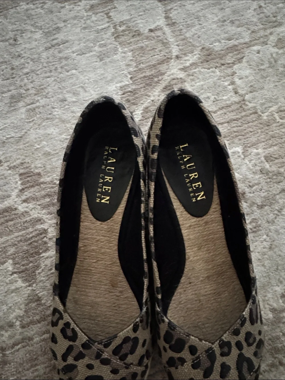 Lauren Ralph Lauren Leopard-Print Wedge Espadrilles in Tan and Black